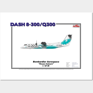 DeHavilland Canada Dash 8-300/Q300 - Bombardier Aerospace "House Colours" (Art Print) Posters and Art